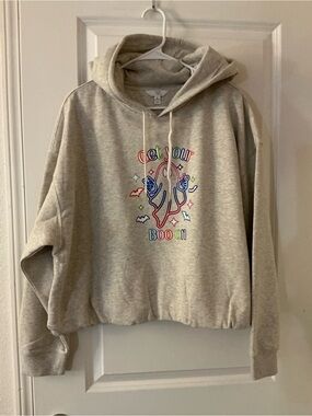 Custom Halloween Hoodie Graphic Screen Print Light Oatmeal Bubble Hem XL